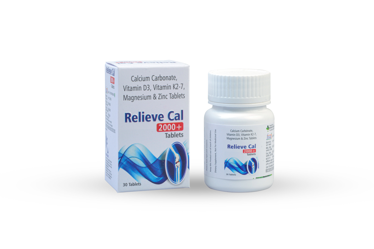 Relieve Cal 2000+ | Calcium with Vitamin D3 K2 Magnesium Zinc | Bone ...